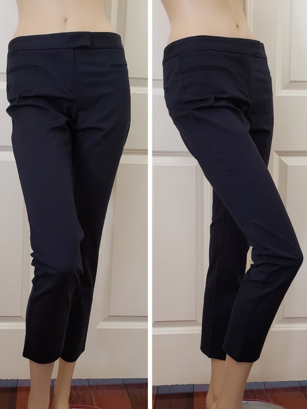 Theory Cropped Capri Pants SZ 4 Navy Blue